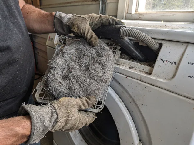 Cleaning Dryer Lint Trap in Grove City