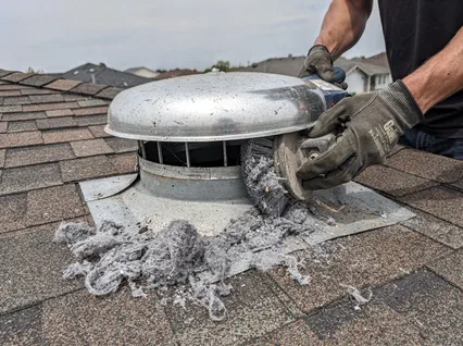 Cleaning Dryer Vent On Roof in Grove City