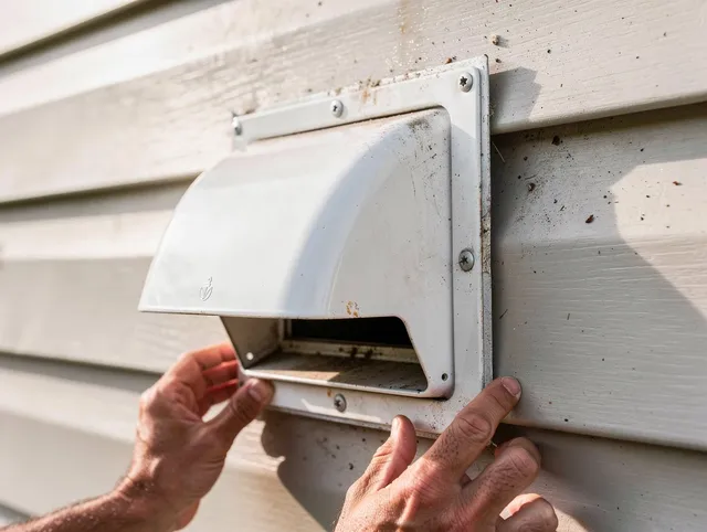 Grove City Dryer Vent Cleaning technician delivering thorough residential dryer vent cleaning service in Grove City